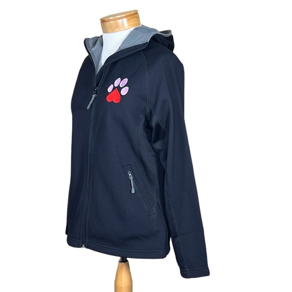 Tri-Mountsin Women’s Fleece Lined Black Jacket With Embroidered Dog Paw Small - Picture 12 of 12
